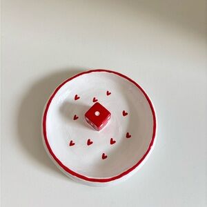 Handmade Red Heart/Dice Jewelry/Trinket Tray